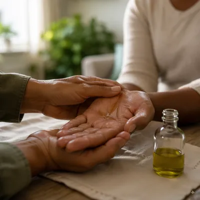 Healing Prayer Hands with Anointing Oil