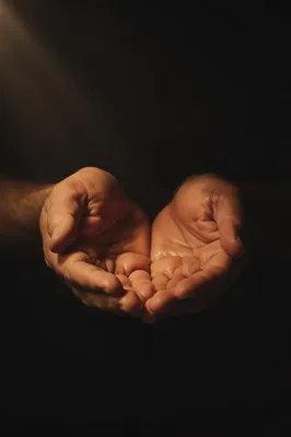 Prayerful Hands Receiving Anointing Oil