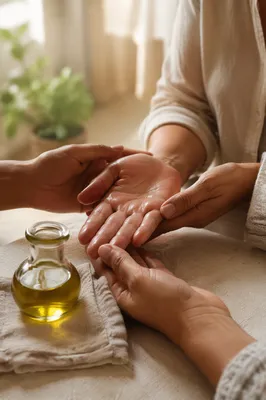 Healing Prayer Hands with Anointing Oil
