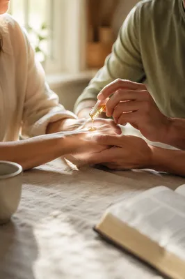 Healing Prayer Hands with Golden Anointing Oil