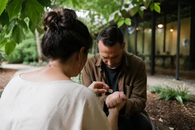 Quiet Anointing Prayer in Courtyard