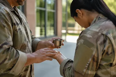 Prayerful Anointing With Oil Outdoors