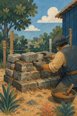 Hands Building a Rustic Stone Altar