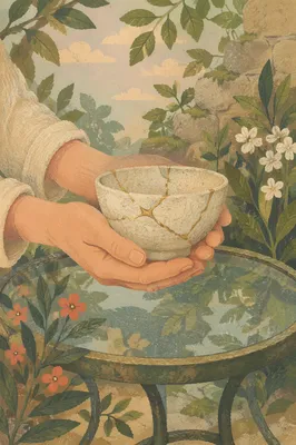 Hands Holding Kintsugi Bowl of Grace
