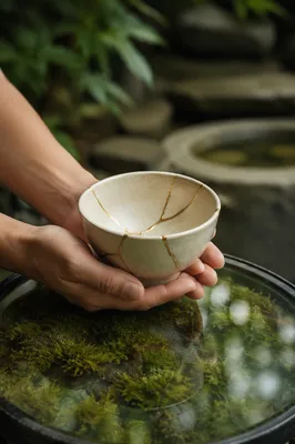 Hands Holding Kintsugi Bowl of Grace