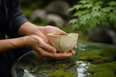 Hands Holding Kintsugi Bowl of Restoration