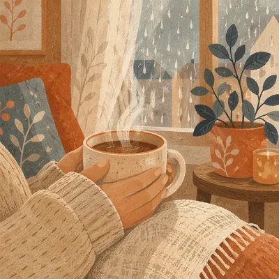 Cozy Hands Holding Warm Morning Mug