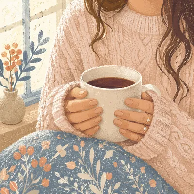 Cozy Hands Holding Warm Mug