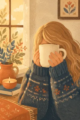 Cozy Hands Holding Warm Ceramic Mug