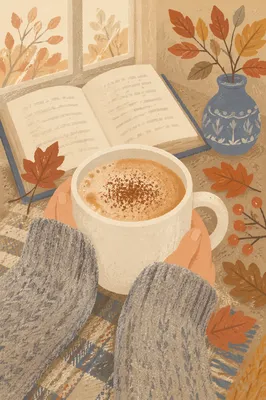 Cozy Hands Holding Warm Autumn Mug