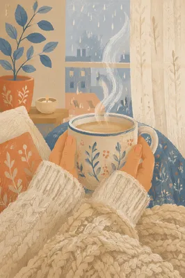 Cozy Hands Holding Warm Morning Mug