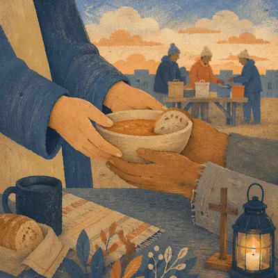 Compassionate Hands Serving Soup at Community Meal