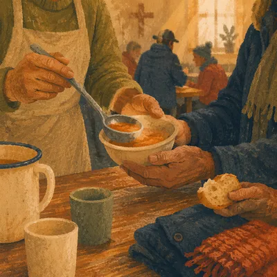 Compassionate Hands Serving Meals to Homeless