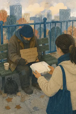 Compassionate Meal Handoff in Urban Park