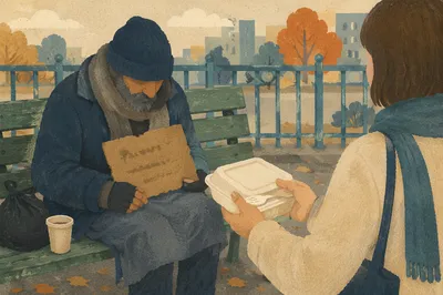 Compassionate Food Handoff in Urban Park