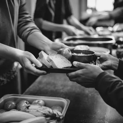 Hands Serving Meals at Community Outreach