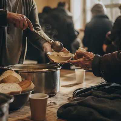Compassionate Hands Serving Meals to the Homeless