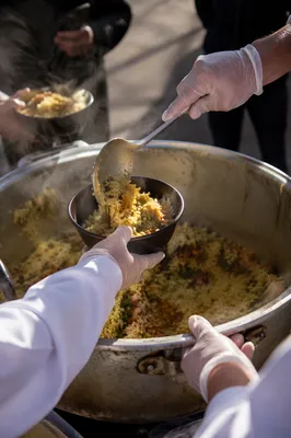 Volunteers Serving Meals to the Homeless