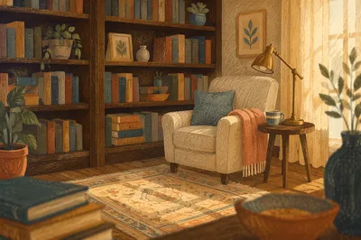 Cozy Home Library Reading Corner