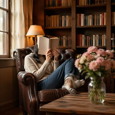 Cozy Home Library Reading Corner