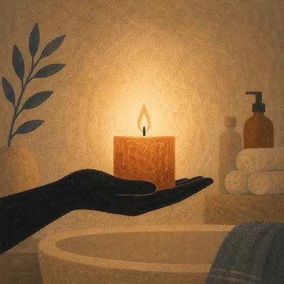 Candlelit Home Spa Serenity with Towels