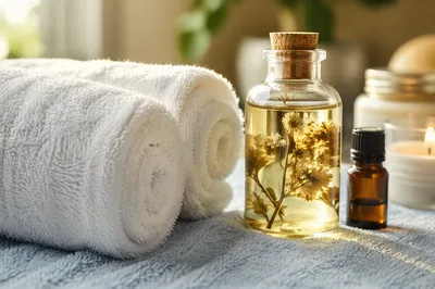 Serene Home Spa Towels and Botanical Oils