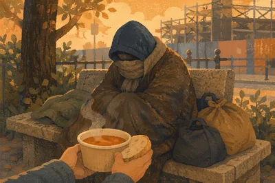 Warm Meal Offered to Homeless Neighbor