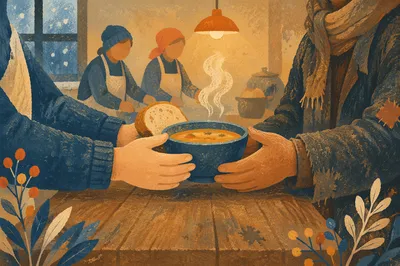 Warm Meal Shared With a Homeless Neighbor