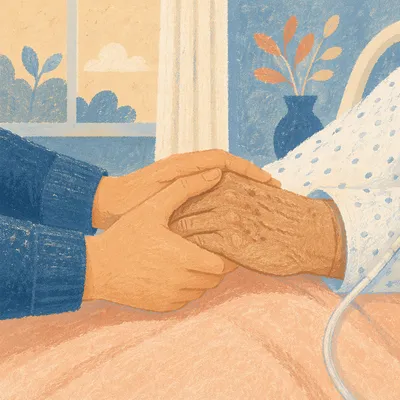 Hospital Bedside Prayer and Comforting Hands