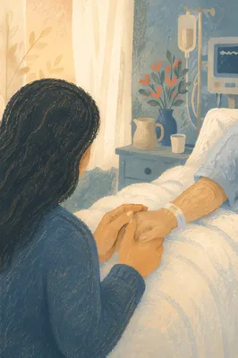 Bedside Prayer Holding a Patient Hand