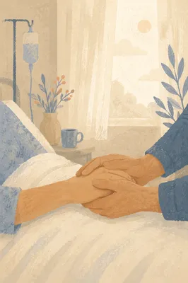 Bedside Prayer Holding Patient Hand