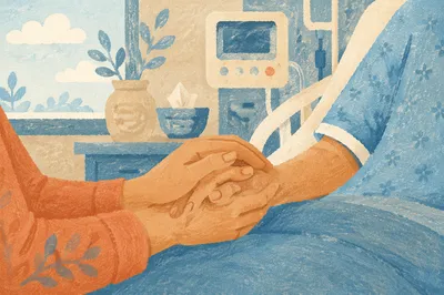 Hospital Bedside Prayer and Comforting Hands