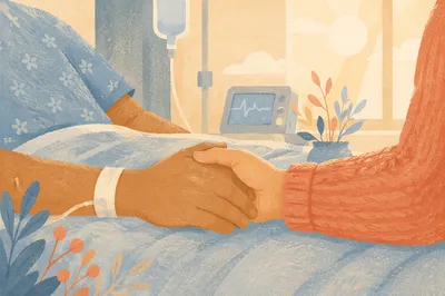 Hospital Bedside Prayer and Comforting Hands