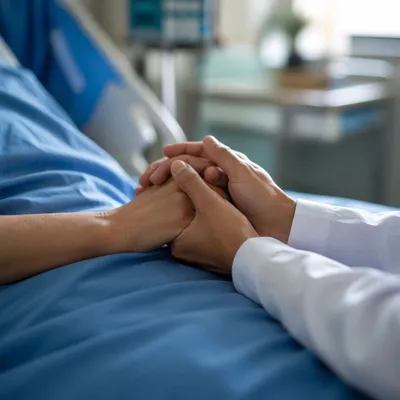 Hospital Bedside Prayer and Comforting Hands