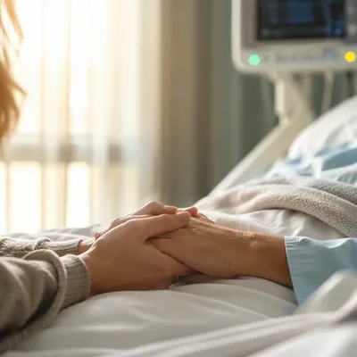 Hospital Bedside Prayer Holding Patient Hand
