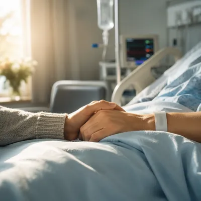 Hospital Bedside Prayer With Clasped Hands