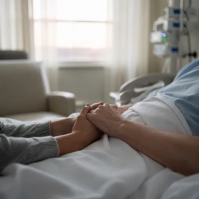 Bedside Prayer Holding Patient Hand