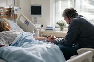 Hospital Bedside Prayer Holding Patient Hand