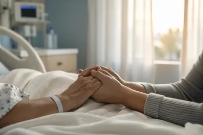 Hospital Bedside Prayer Holding Patient Hand