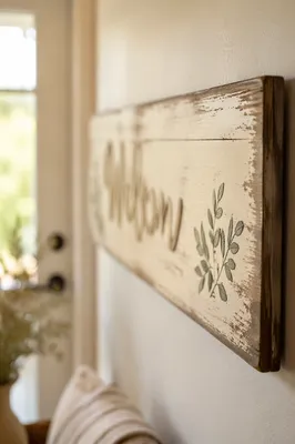 Rustic Housewarming Sign by New Home Entryway