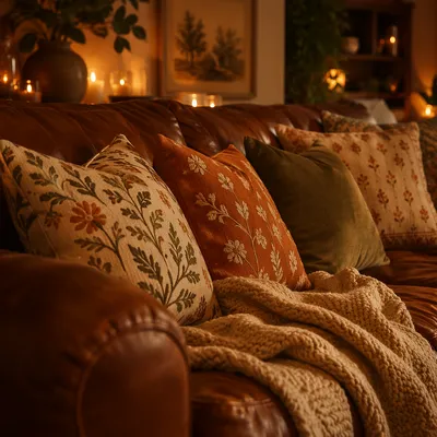 Cozy Hygge Living Room by Candlelight