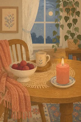 Cozy Hygge Candlelit Living Room Nook