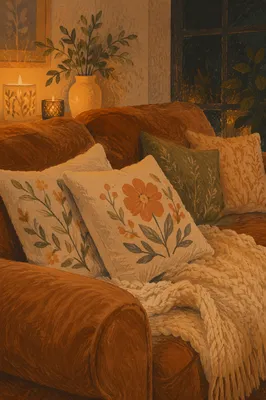 Cozy Hygge Living Room by Candlelight