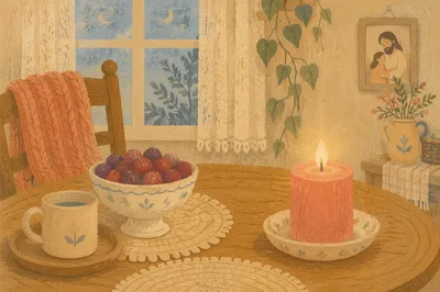 Cozy Hygge Candlelit Living Room Evening
