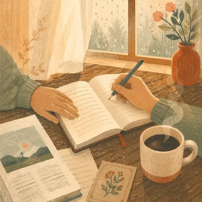 Quiet Morning Journal and Coffee