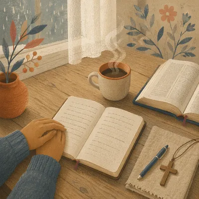 Peaceful Morning Journaling with Coffee and Bible