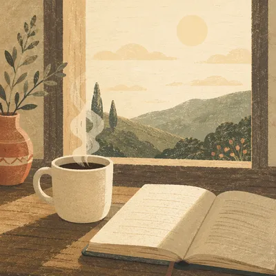 Quiet Morning Coffee and Journal Reflection
