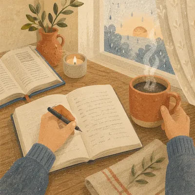 Quiet Morning Journaling with Coffee