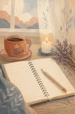 Quiet Morning Journaling with Coffee and Candle