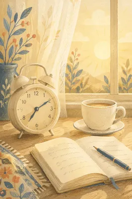 Quiet Morning Journaling Coffee Still Life